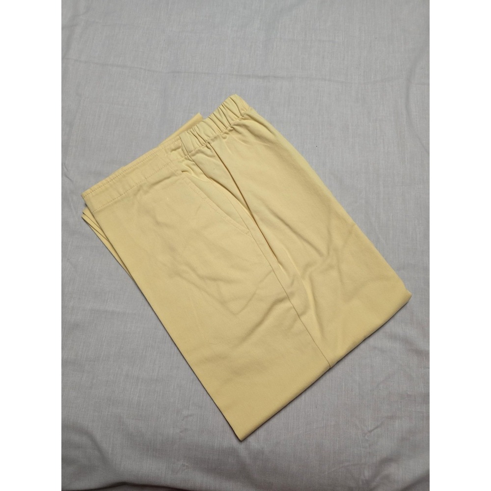 Appleseed's Pants Womens 12 Yellow Pull On Elastic Waist Stretch Cotton Spandex‎